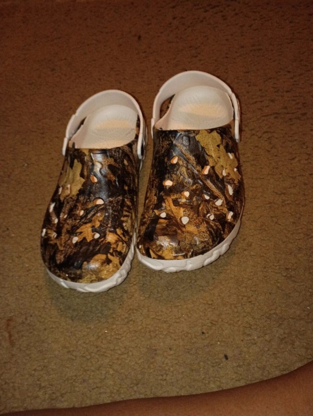 Mens Camouflage Print Clog - Brown/White